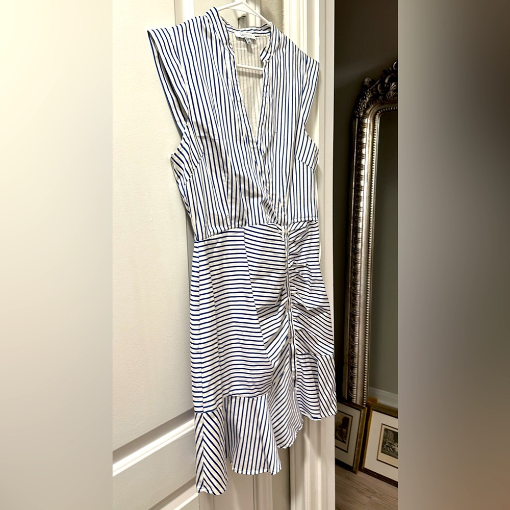 Lucy, Paris, blue and white striped summer dress
